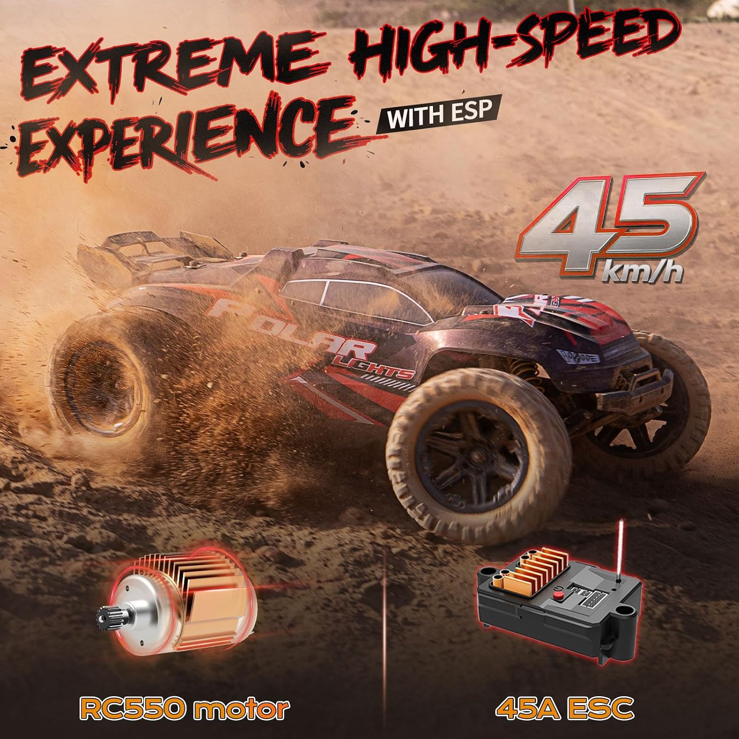 Detalle de YESHIN HS10422-2CK-HJYMPLMLDE RC-monstertruck 1:10, 45 km/u, 2,4 GHz