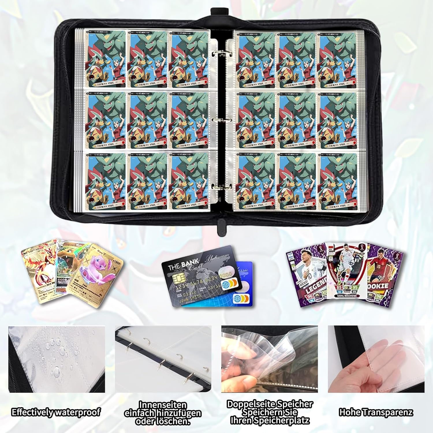 Thumbnail 1 de HazyZany Sammelalbum für Pokemon Karten – 50 Seiten, 900 Karten Kapazität