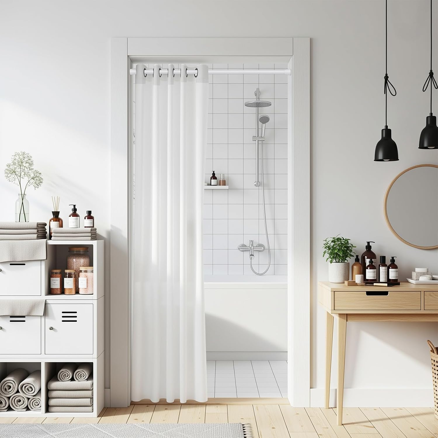 Thumbnail 5 de HAOYUNTE tension rod extendable curtain poles 70–130 cm (no-drill, spring tension)