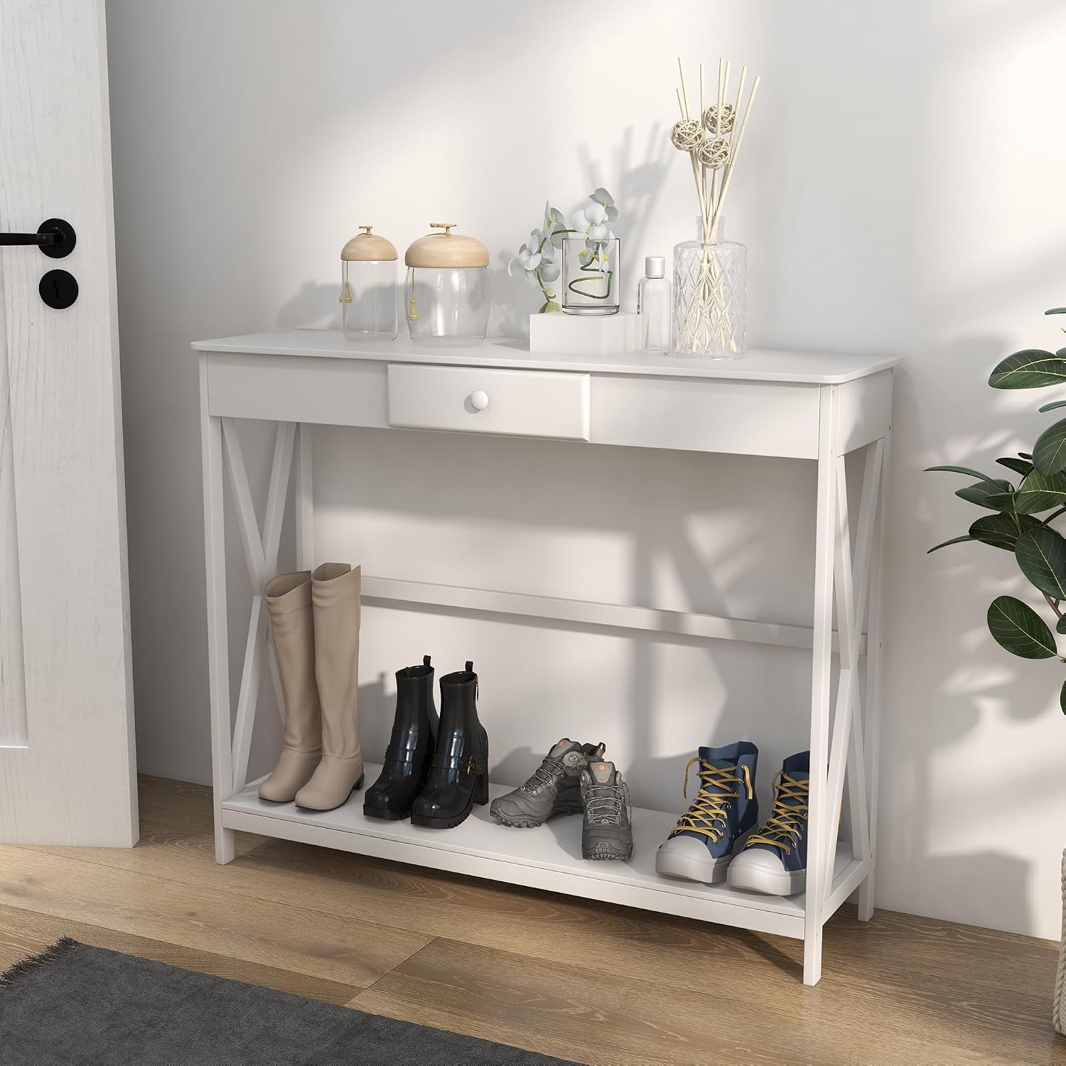 Thumbnail 5 de HOMCOM Mesa de Consola 100x30x81 cm Blanco