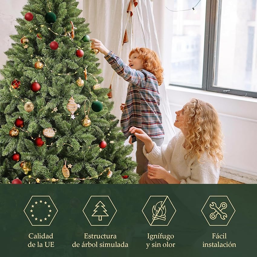 Detalle 1 de SALCAR Árbol Navidad artificial 180 cm, 730 puntas 🎄