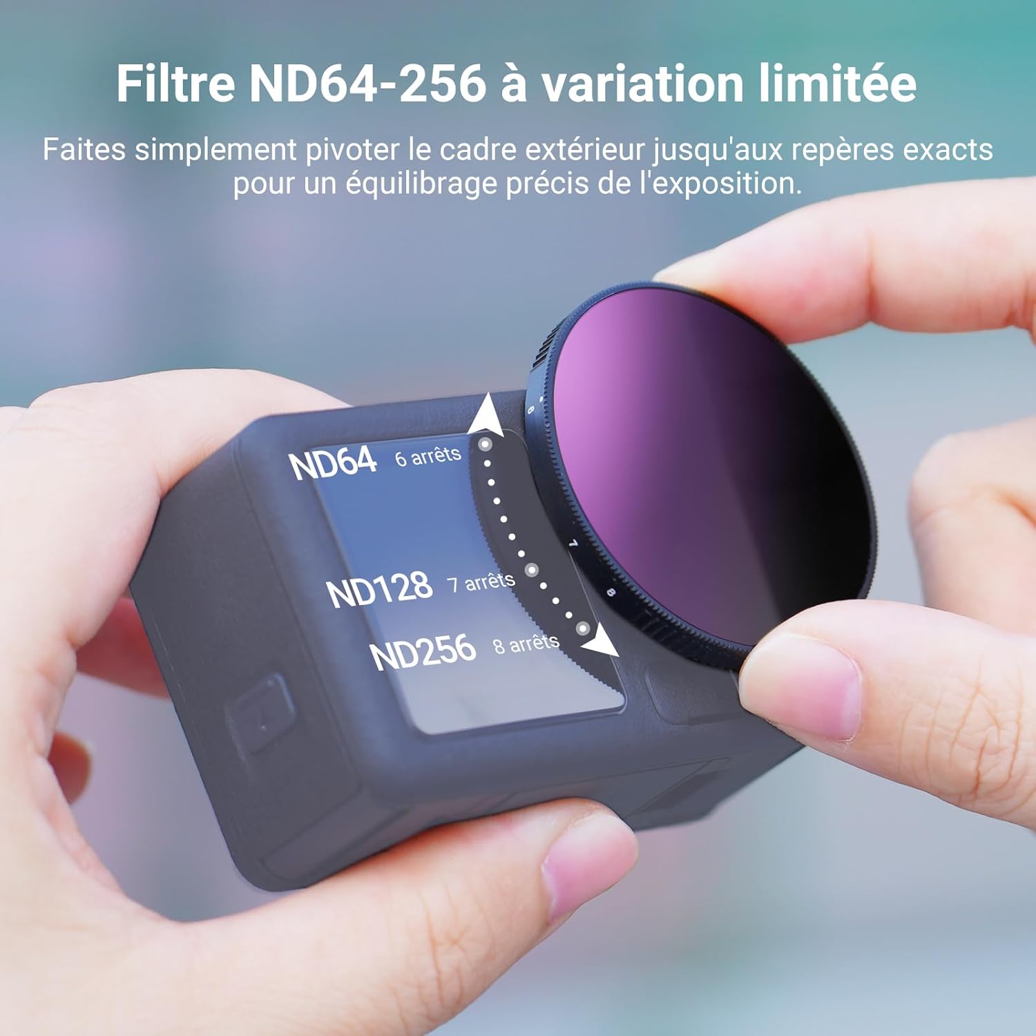 Thumbnail 2 de NEEWER Filtre ND variable ND64-256 pour DJI Osmo Action 5 Pro / 4 / 3, 6 à 8 stops