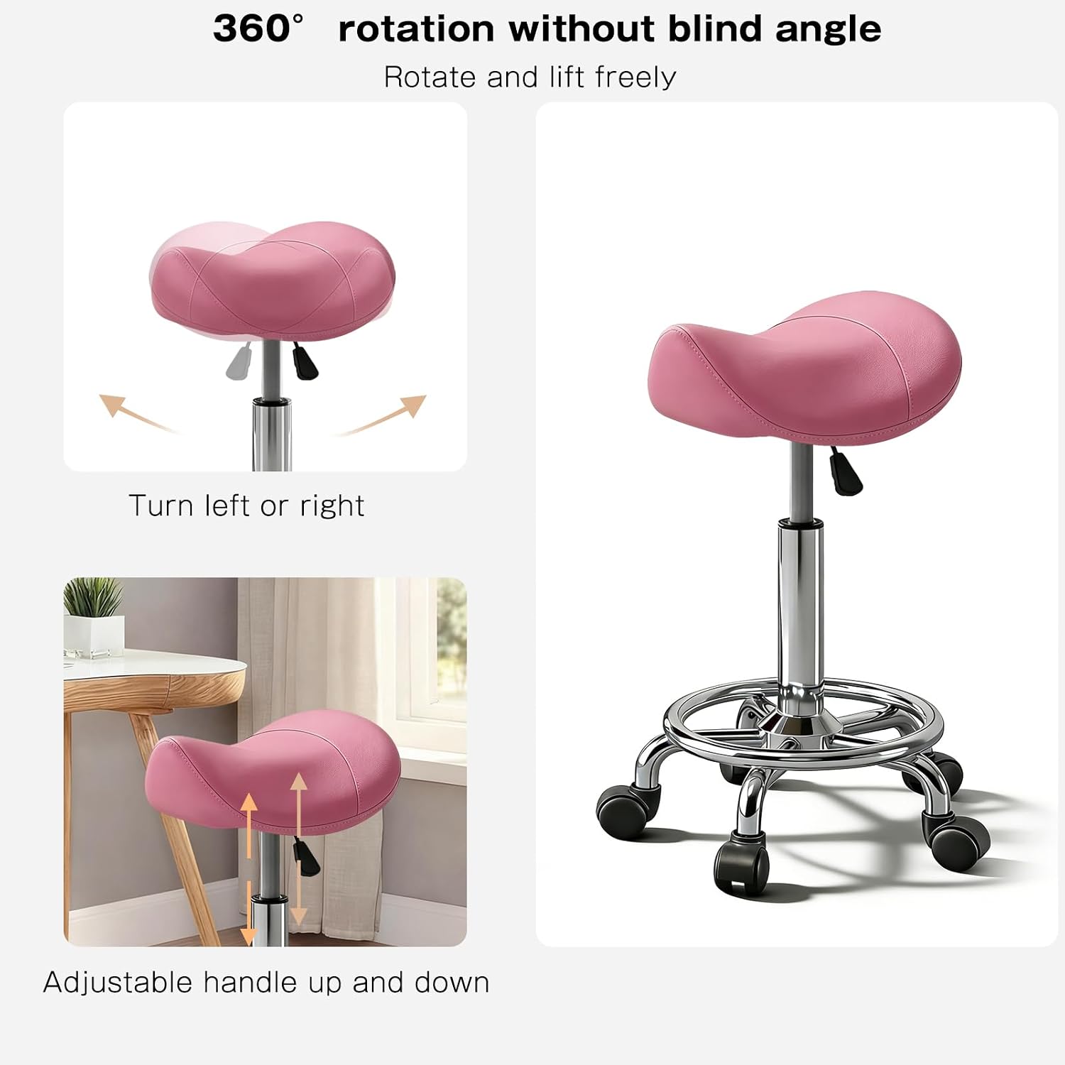Detalle de Timbertouch Saddle Stool, PU Leather