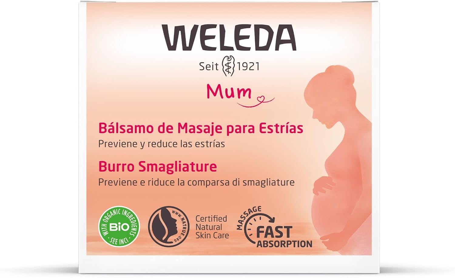 Detalle 2 de Weleda Burro Smagliature 150 ml: aiuta a prevenire e ridurre la visibilità delle smagliature in gravidanza