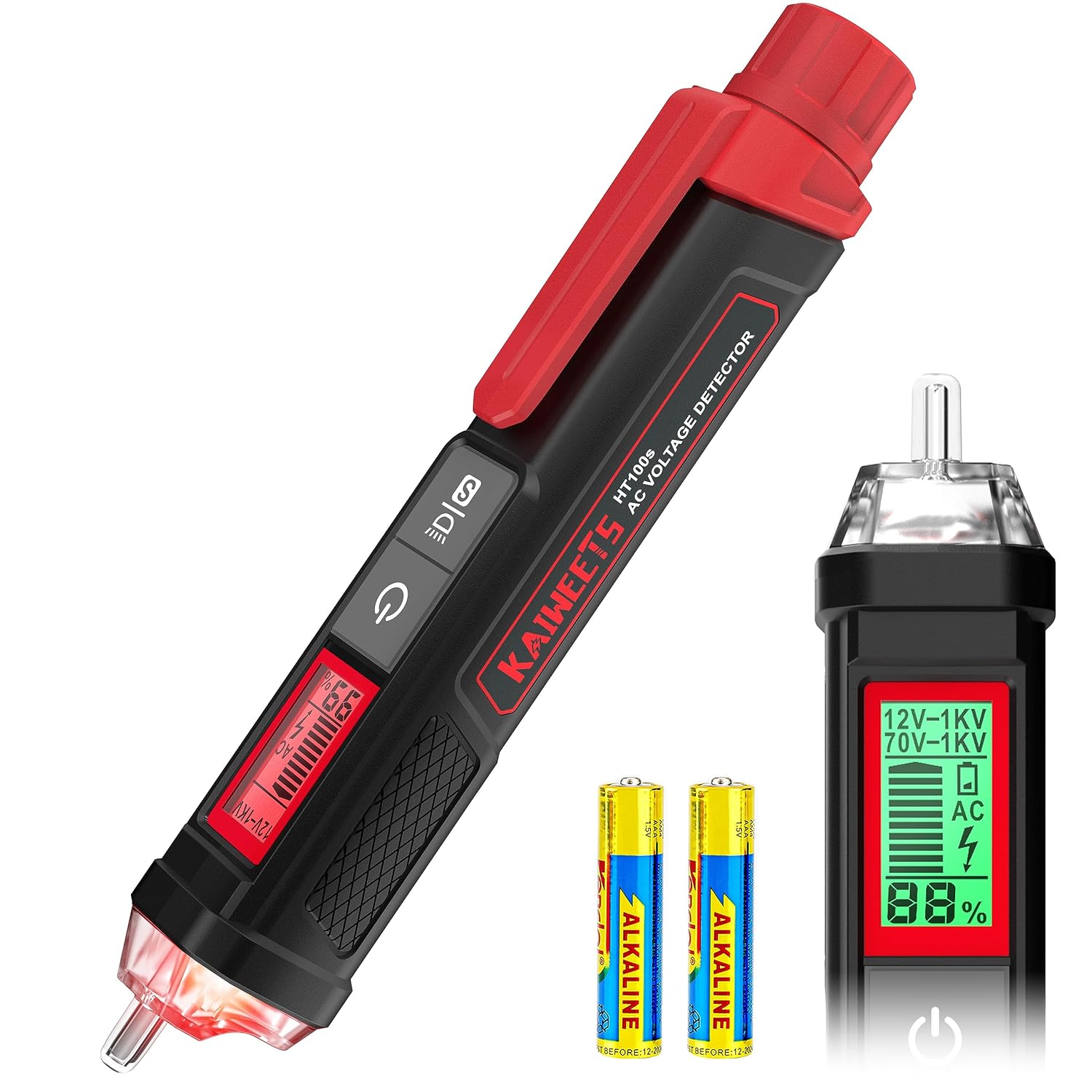 KAIWEETS HT100S Voltage Tester: Dual-Range 12–1000V NCV Non-Contact Tester