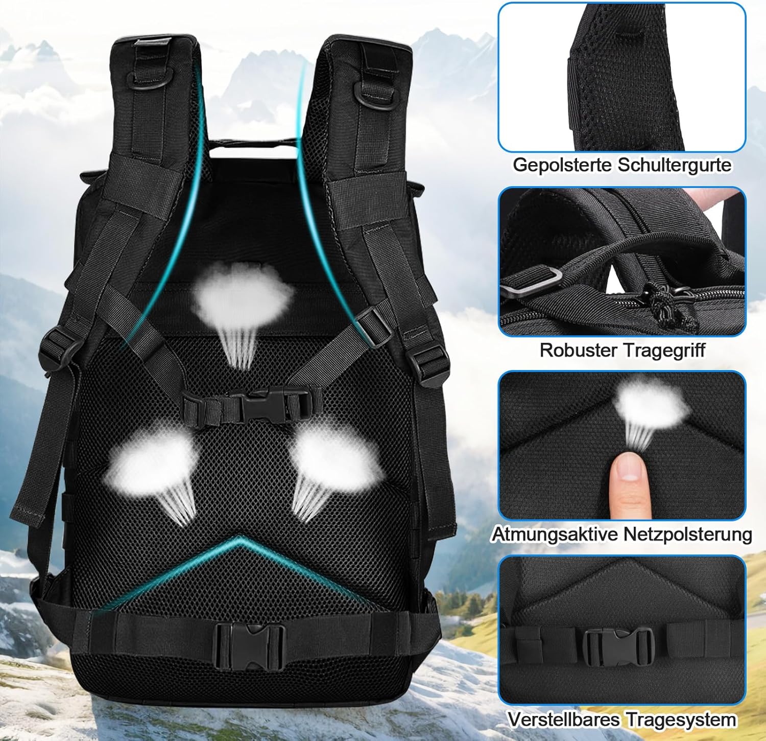 Thumbnail 3 de SHANNA Trekkingrucksack 45L Militärrucksack