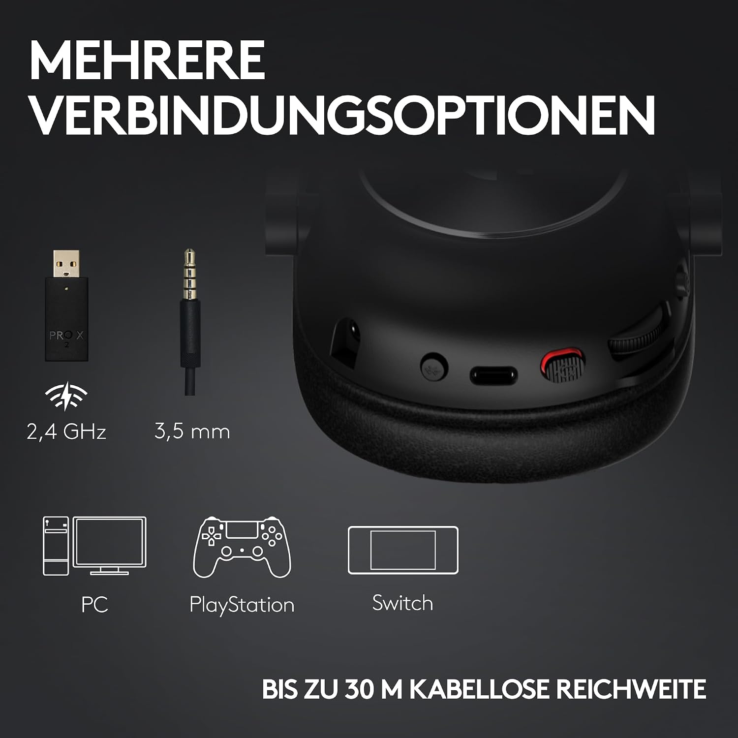Detalle de Logitech G PRO X 2 LIGHTSPEED Wireless Gaming Headset – kabellos mit 50-Stunden-Akkulaufzeit