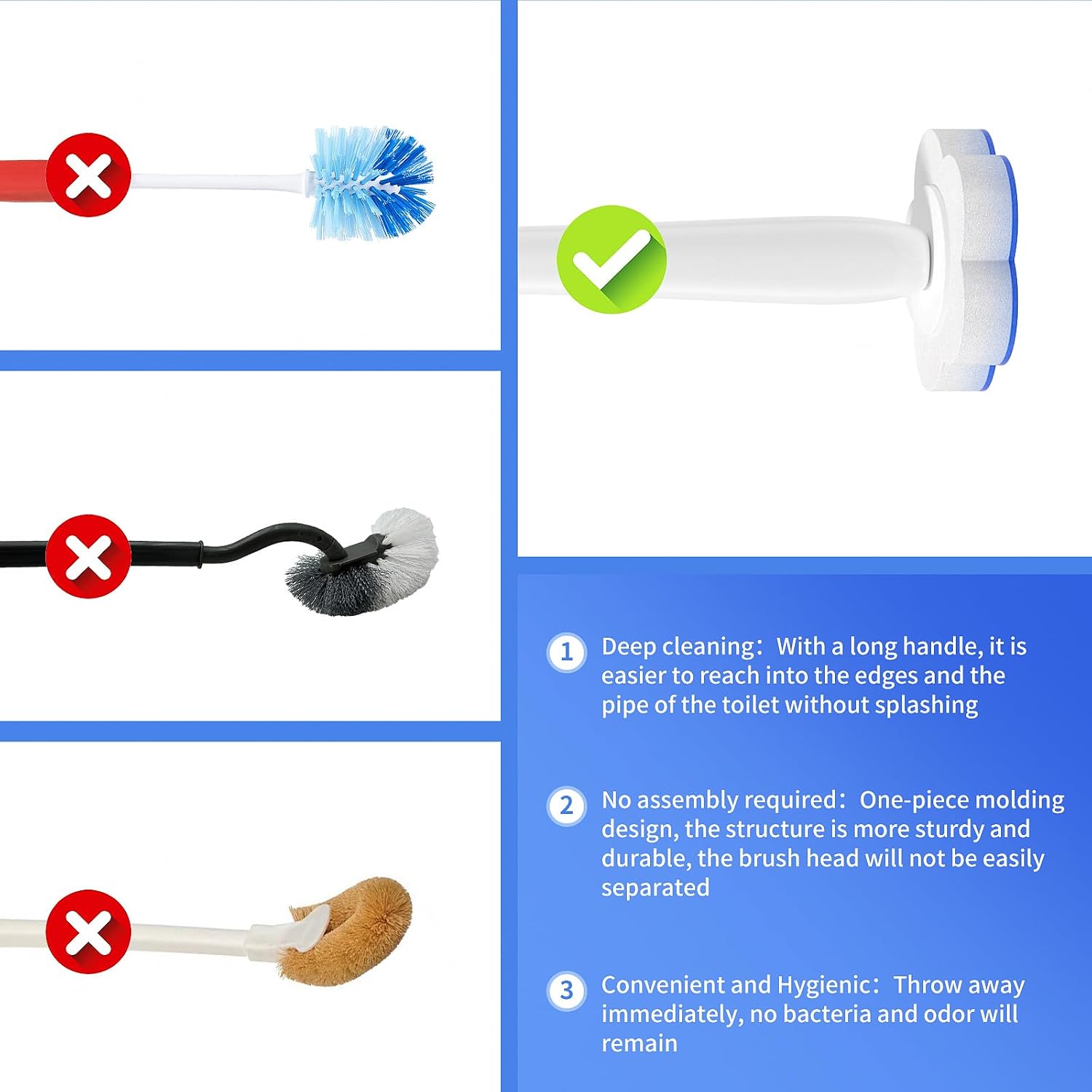 Detalle de Topo Bear top1 Disposable Toilet Bowl Brush Starter Kit with 40 Refills