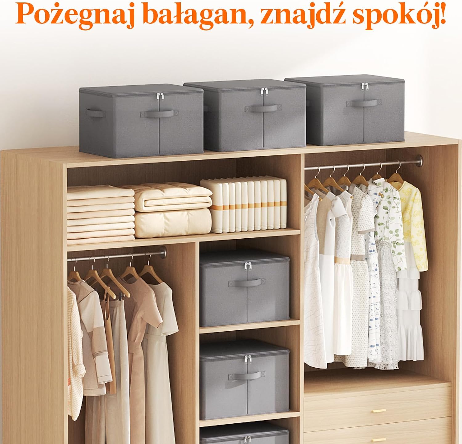 Thumbnail 2 de Lifewit 24300 – składane pudełka do przechowywania 30 l, 4 szt., szare