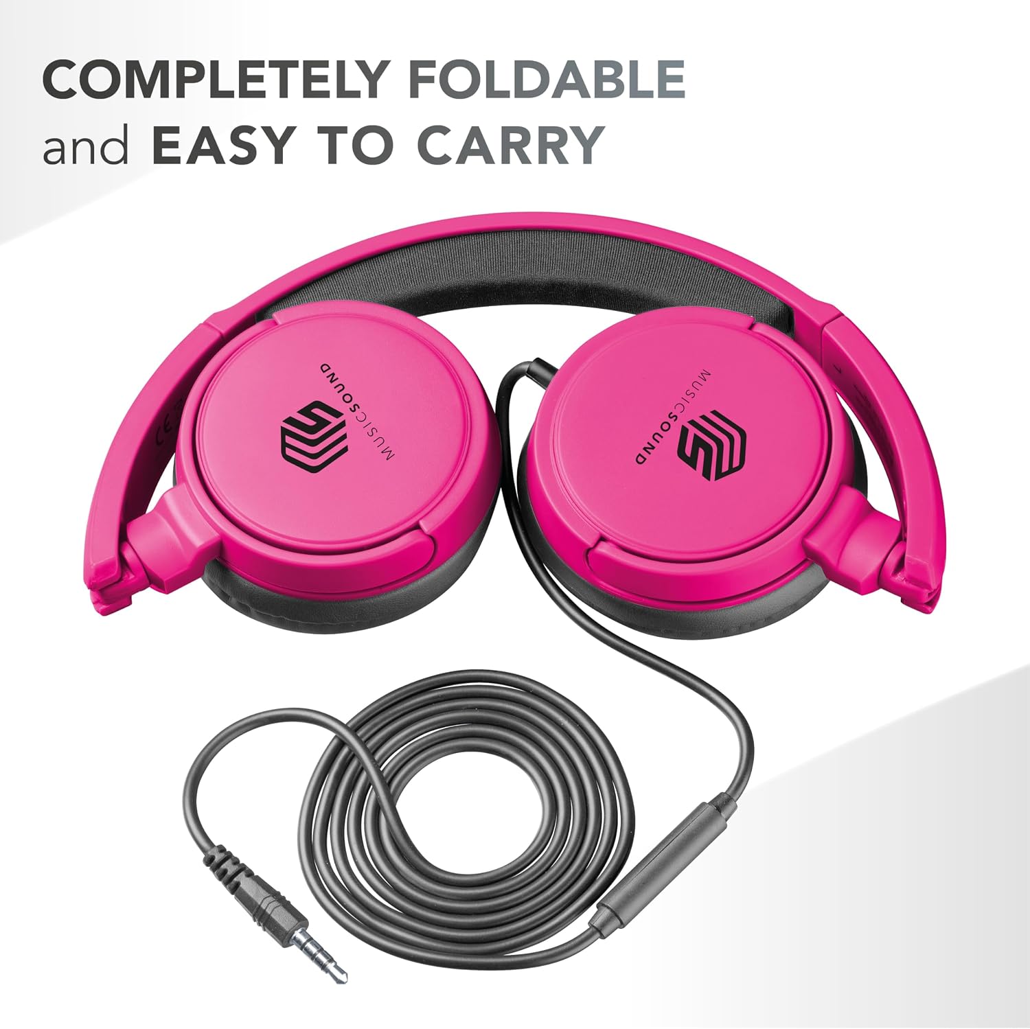 Thumbnail 4 de Music Sound Headband Basic: cuffie on-ear pieghevoli con microfono e jack 3.5 mm, rosa