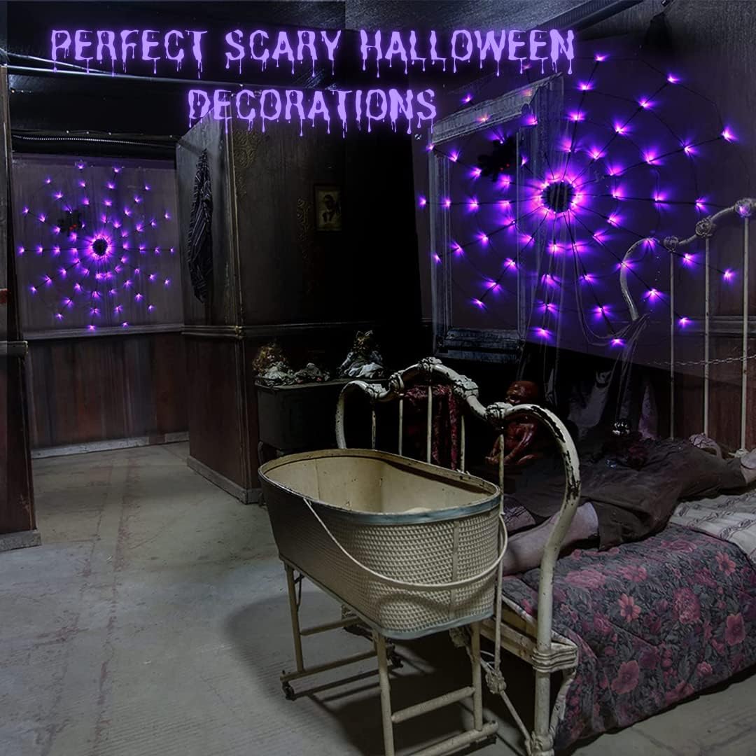 Thumbnail 1 de Spider Web Halloween Lights, 4-Foot Diameter