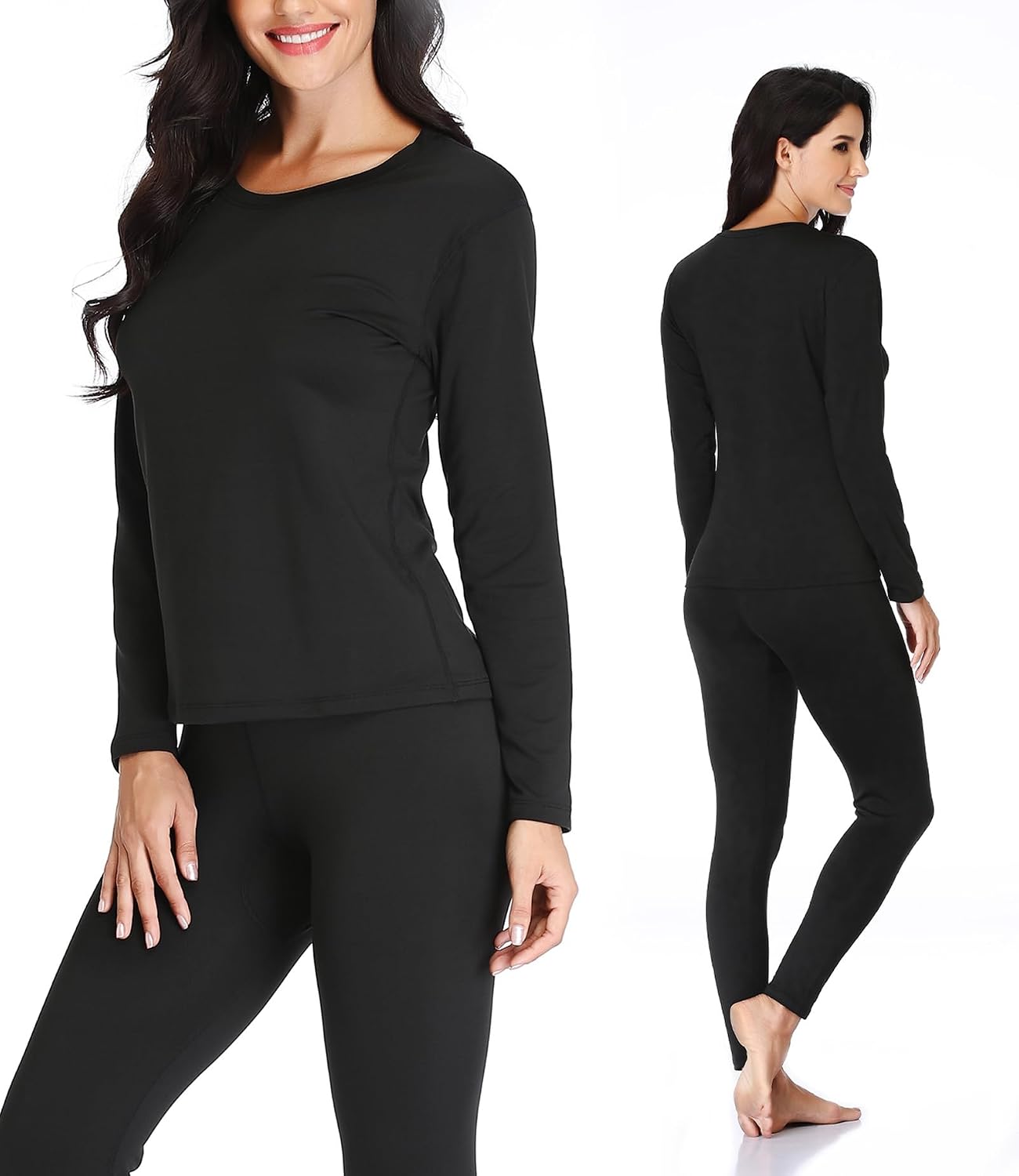 Detalle 2 de JZCreater Women’s Thermal Underwear Set, Long Johns Base Top and Bottom