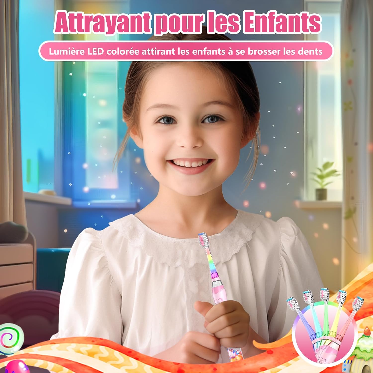 Detalle 2 de Brosse à dents électrique enfant 3–12 ans 🪥