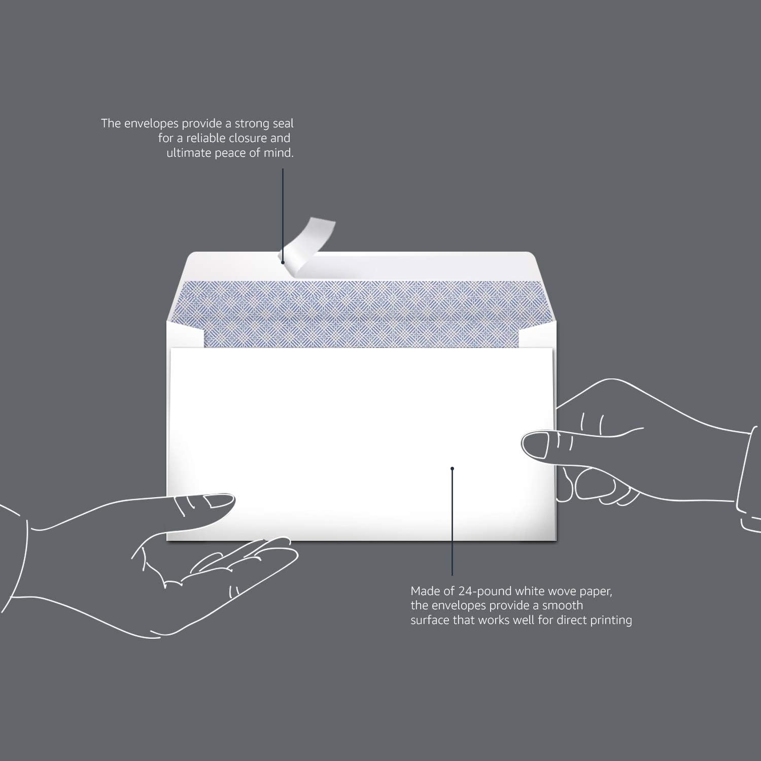 Detalle de Amazon Basics #6 3/4 Security Tint Envelopes with Peel & Seal, 300-Pack
