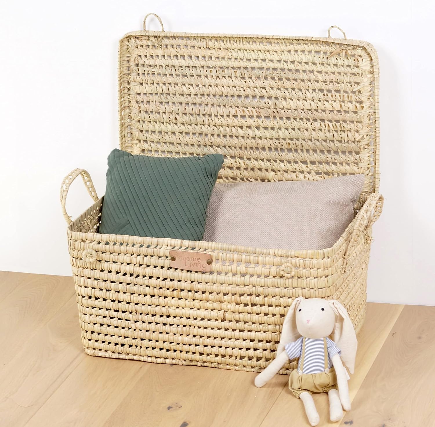 Thumbnail 2 de Bohome Living Coffre de Rangement en Osier Tressé 60 cm – Malle et Panier Déco Bohème Chic, naturel et personnalisable