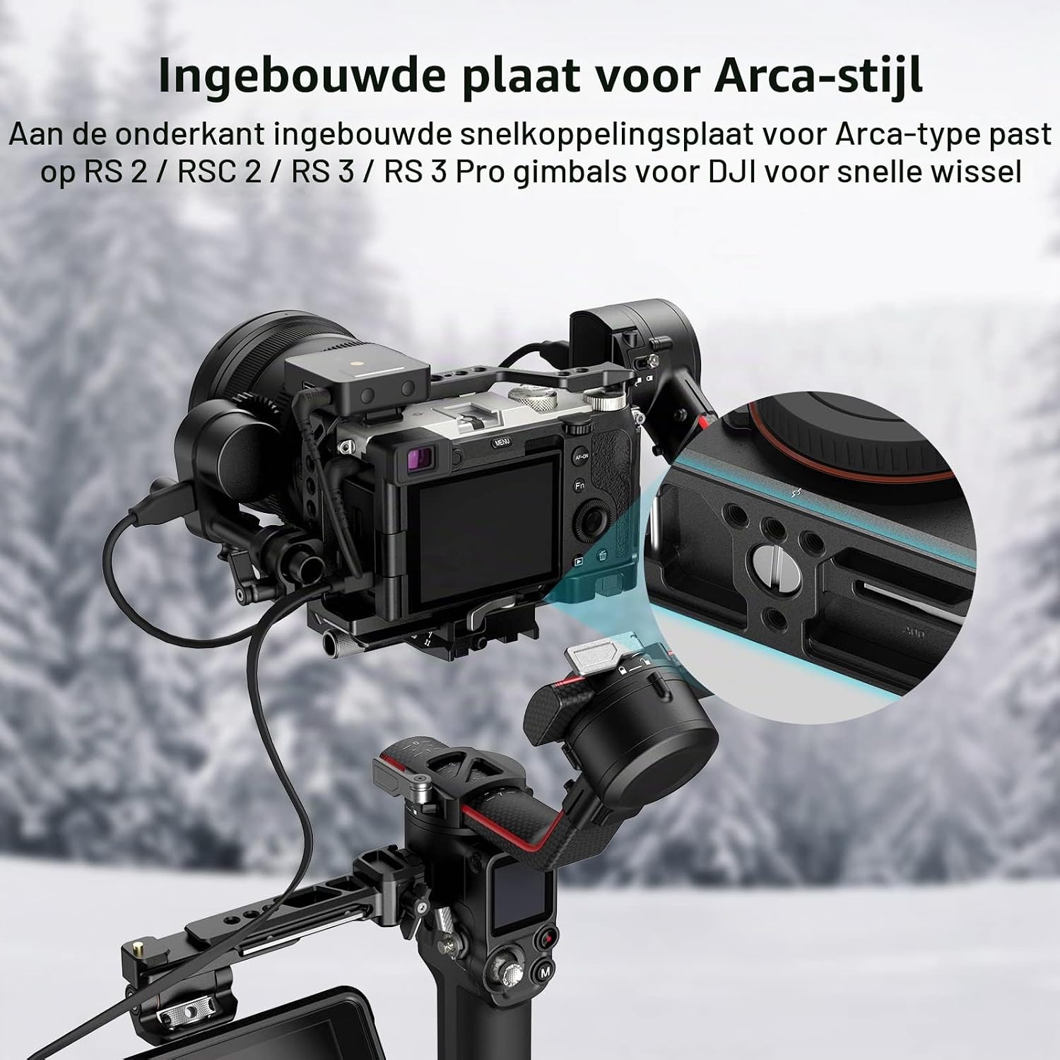 Thumbnail 5 de SMALLRIG 3081B camerakooi voor Sony A7C met Arca-Swiss en coldshoe