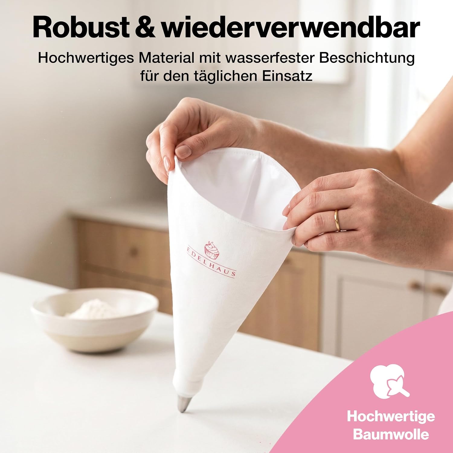 Detalle 2 de EDELHAUS Premium Spritzbeutel-Set 2-teilig (17-teilig) mit Edelstahldüsen, 30 cm & 40 cm