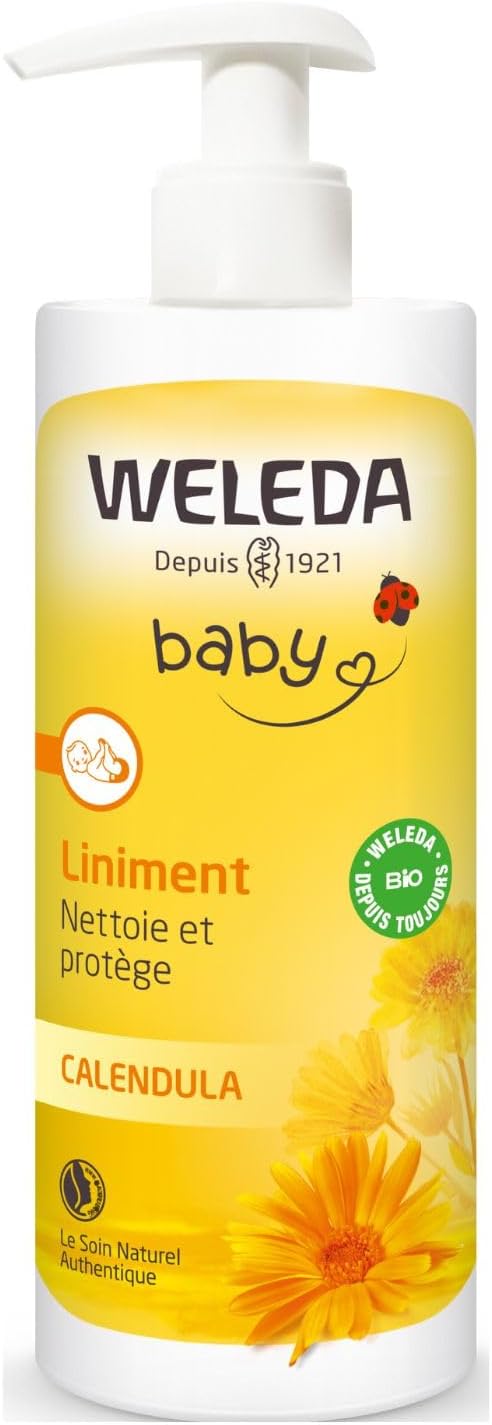 Thumbnail 3 de WELEDA Baby Liniment – Soin Nettoyant Pour Le Change, Liniment Bébé Calendula et Huile d’Olive Bio (400 ml)