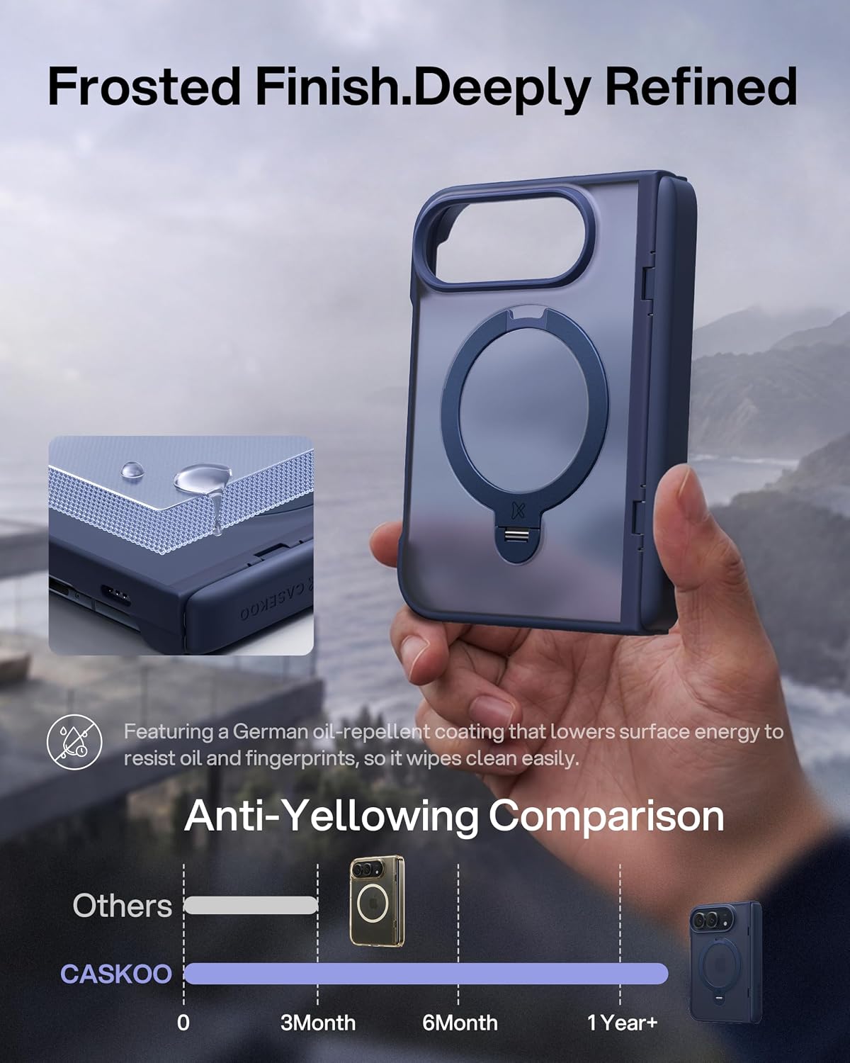 Thumbnail 6 de CASEKOO MagicStand Pro iPhone Duo Case, 360° Magnetic Stand, Night Sky Blue