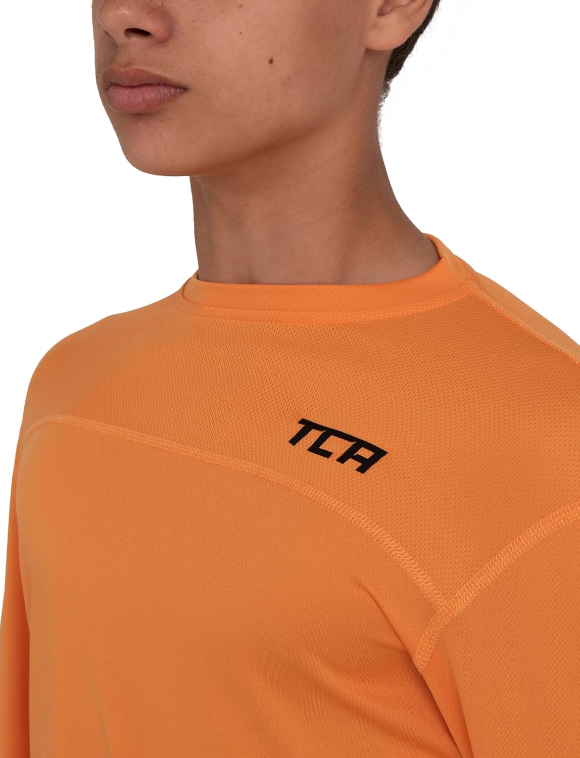 Detalle 2 de TCA Element Maglia da Corsa a Manica Lunga per Bambino – DT Tecnologia D.R.Y. e Zip di copertura