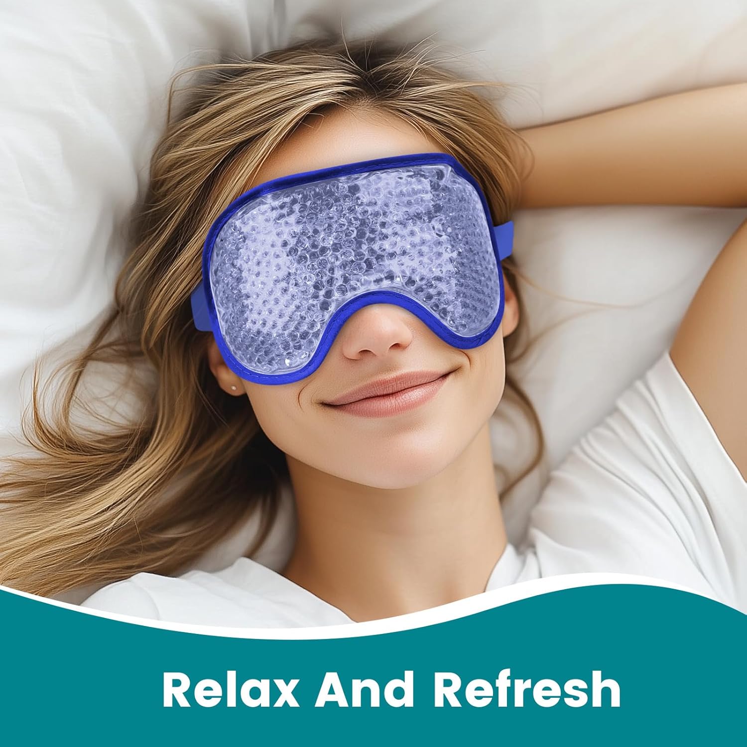 Thumbnail 2 de NEWGO Cooling Eye Mask for Puffy Eyes — Reusable Hot & Cold Gel Eye Mask for Migraine, Dark Circles, and Sinus Pain