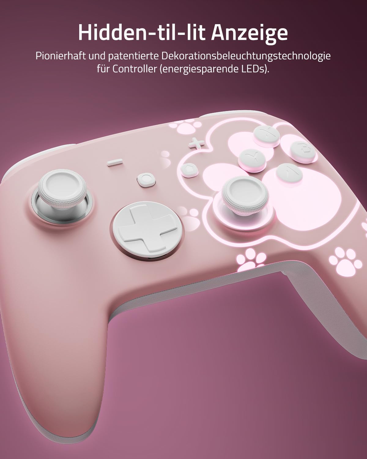 Detalle de PALPOW Switch 2 Pro Controller Wireless – Katzenpfote Rosa, kompatibel mit Switch 2/OLED/Lite