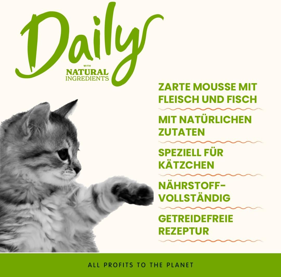 Detalle 2 de almo nature Daily Nassfutter für Kitten: Mousse mit Huhn (85 g) – Packung mit 24