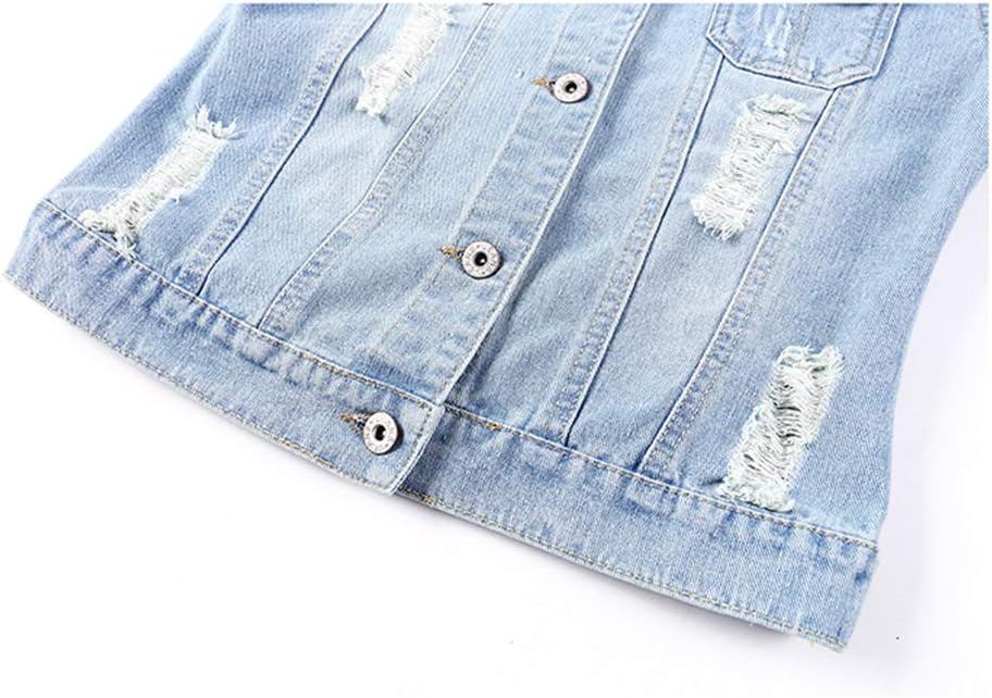 Detalle 2 de Women’s denim jacket 3/4 sleeve, light blue