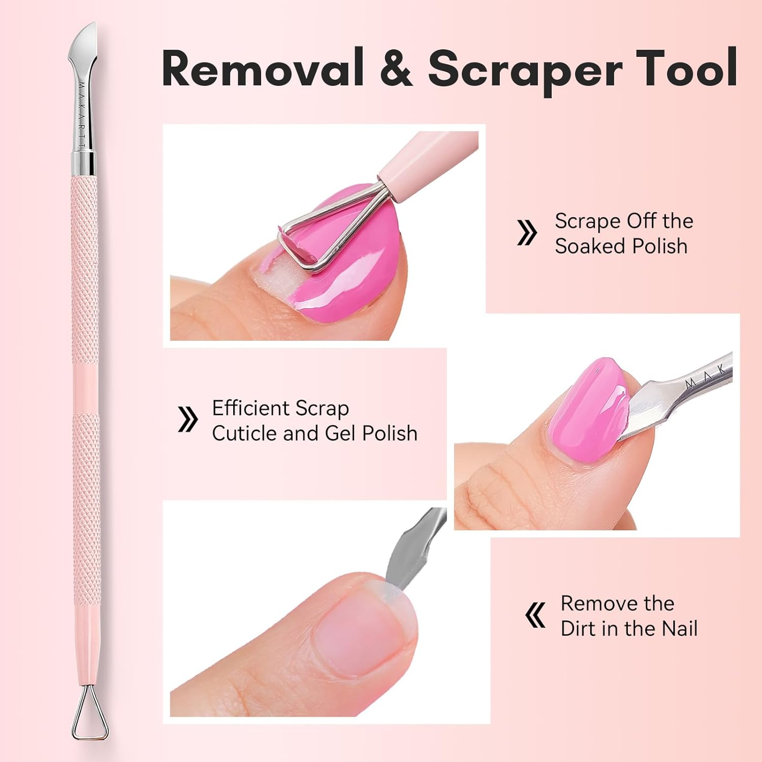 Thumbnail 2 de Makartt Cuticle Cutter with Pusher and Nipper – Cuticle Remover Tool Set