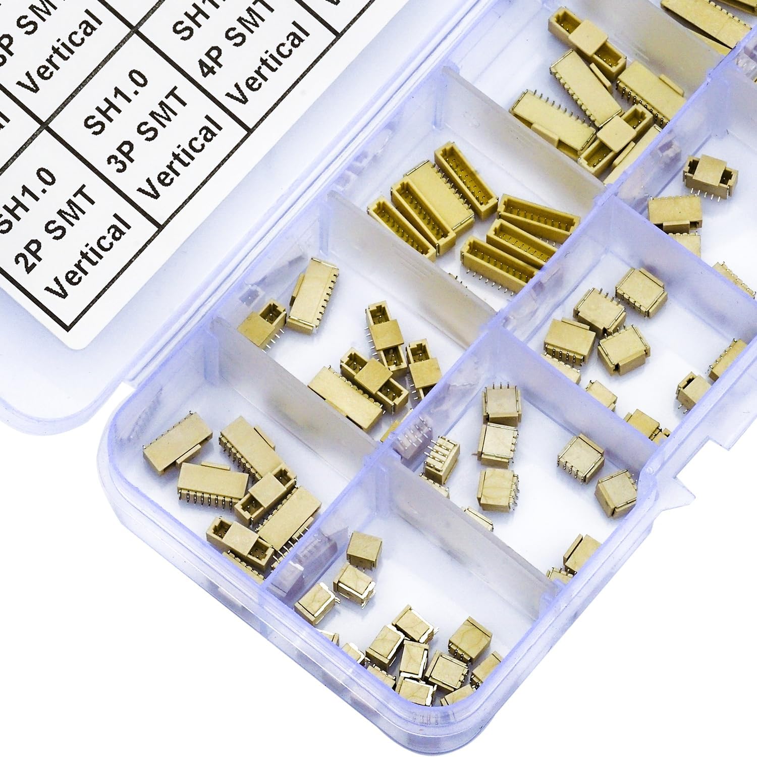 Detalle de Kidisoii SH1.0-SMT-Ver JST SH 1.0mmピッチ SMT垂直ヘッダーキット 86個入り