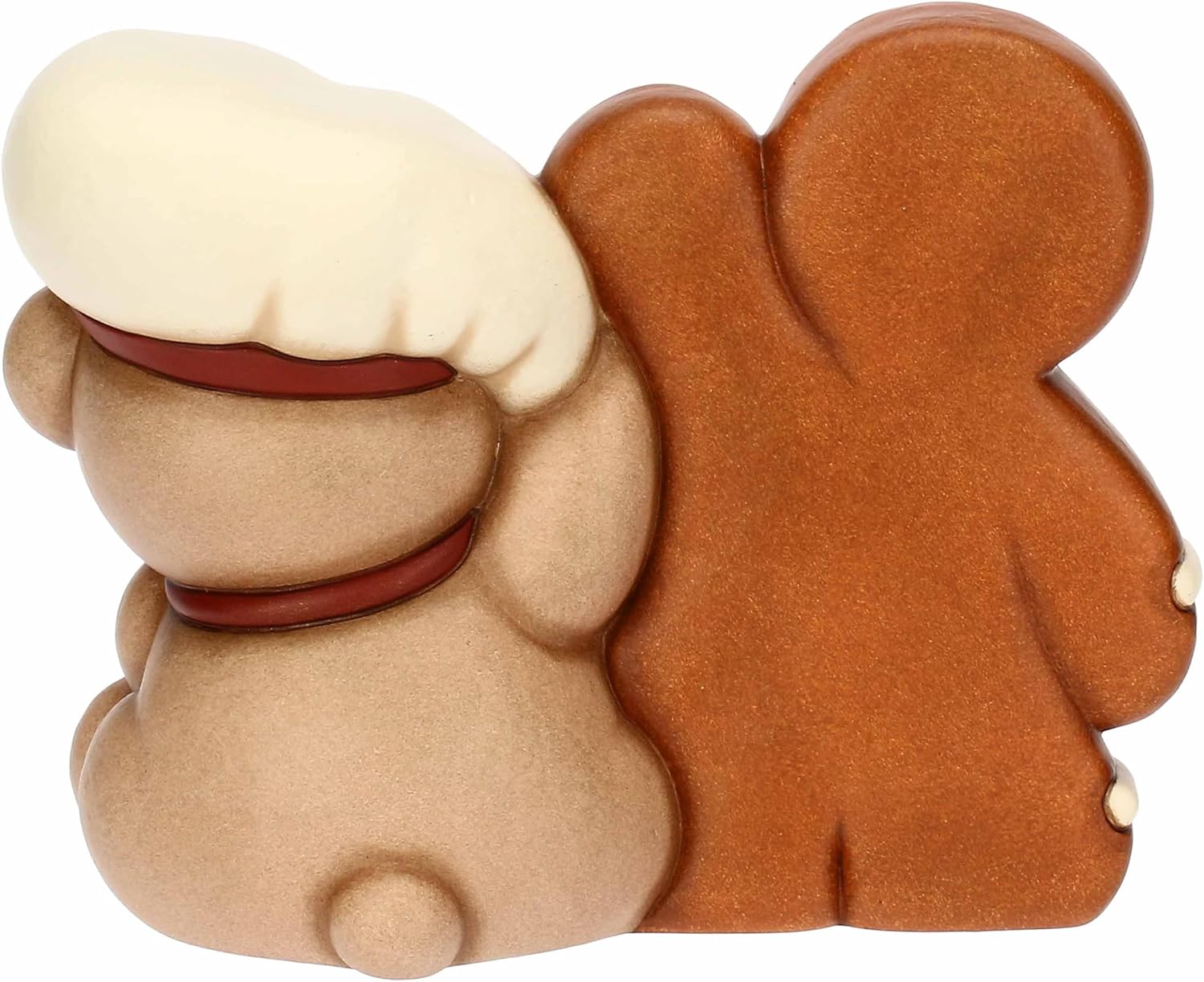 Detalle de THUN Coppia Teddy e omino di pan di zenzero in ceramica – Thunland 17,4 x 12,3 x 13,5 cm