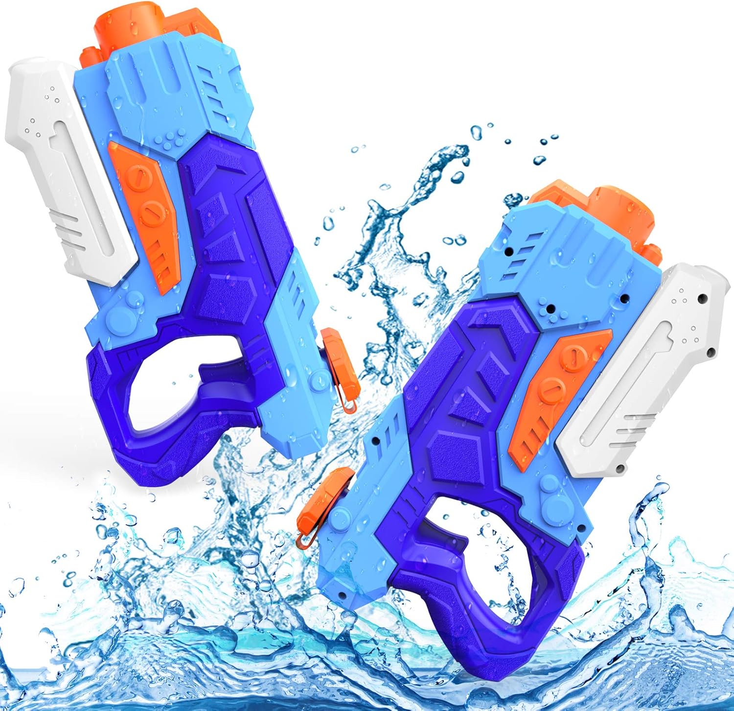 Detalle de Kiztoys Water Gun Toys for Kids – 2 Pack with 1200ML Total Capacity and 33ft Range