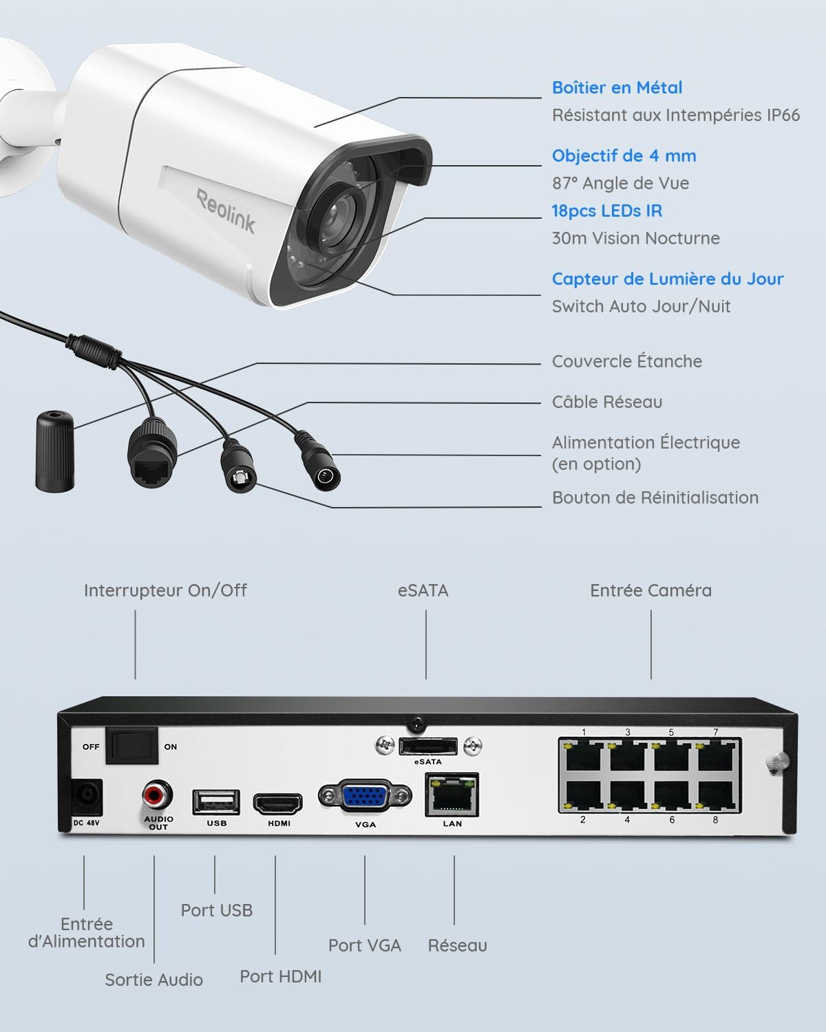 Thumbnail 6 de Reolink RLK8-800B4 4K Kit PoE Extérieur 8CH