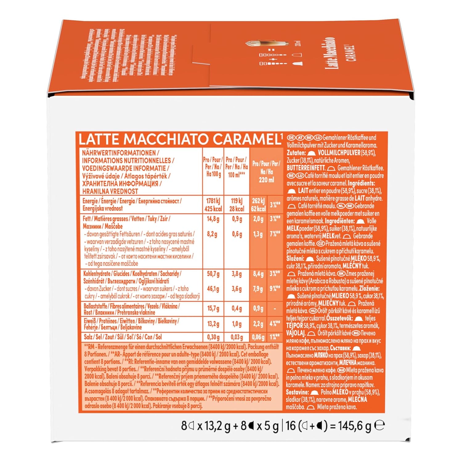 Detalle de NESCAFÉ Dolce Gusto Latte Macchiato Caramel – 6er Pack (6 x 16 Kapseln)