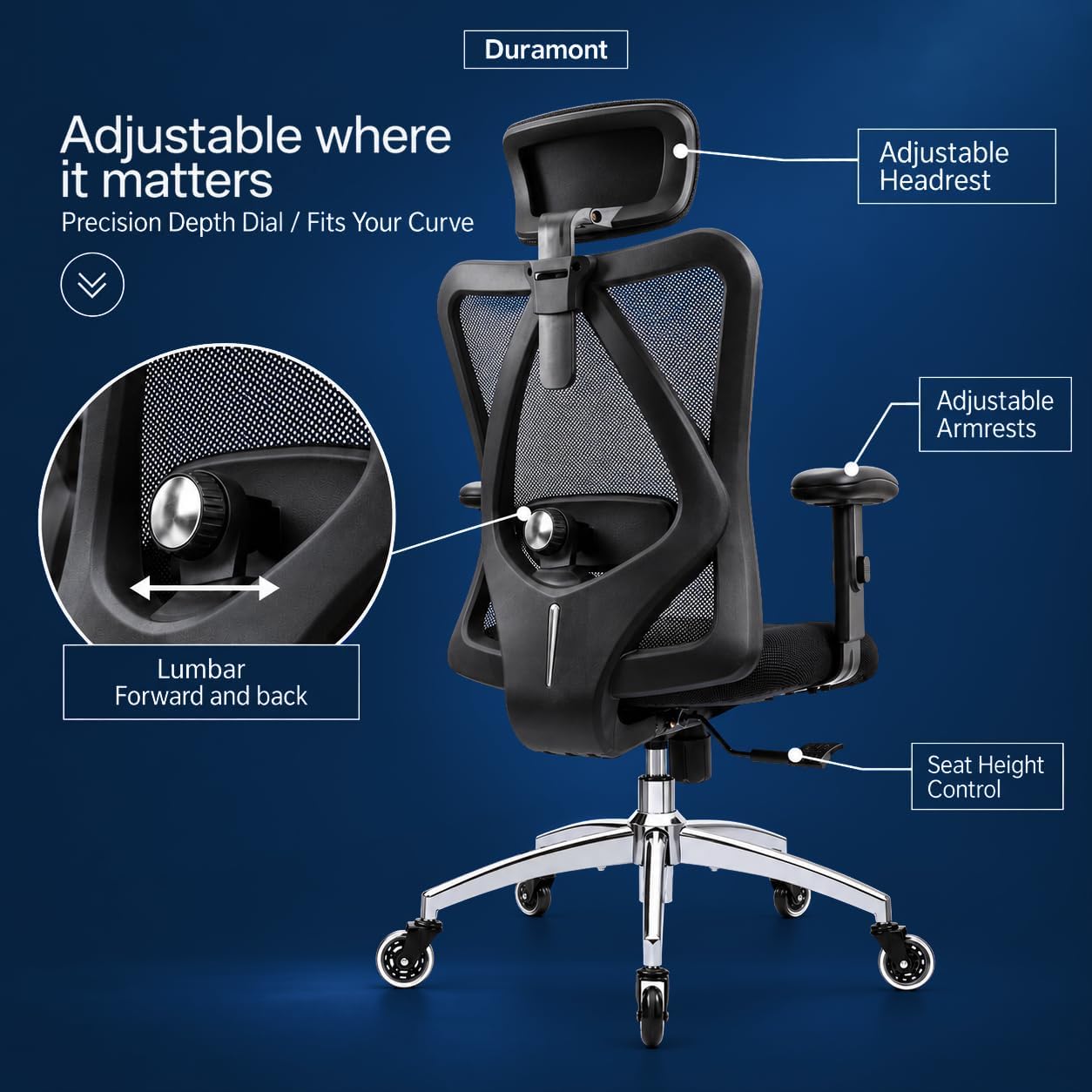 Thumbnail 2 de Ergonomic Office Chair Adjustable High-Back Recliner
