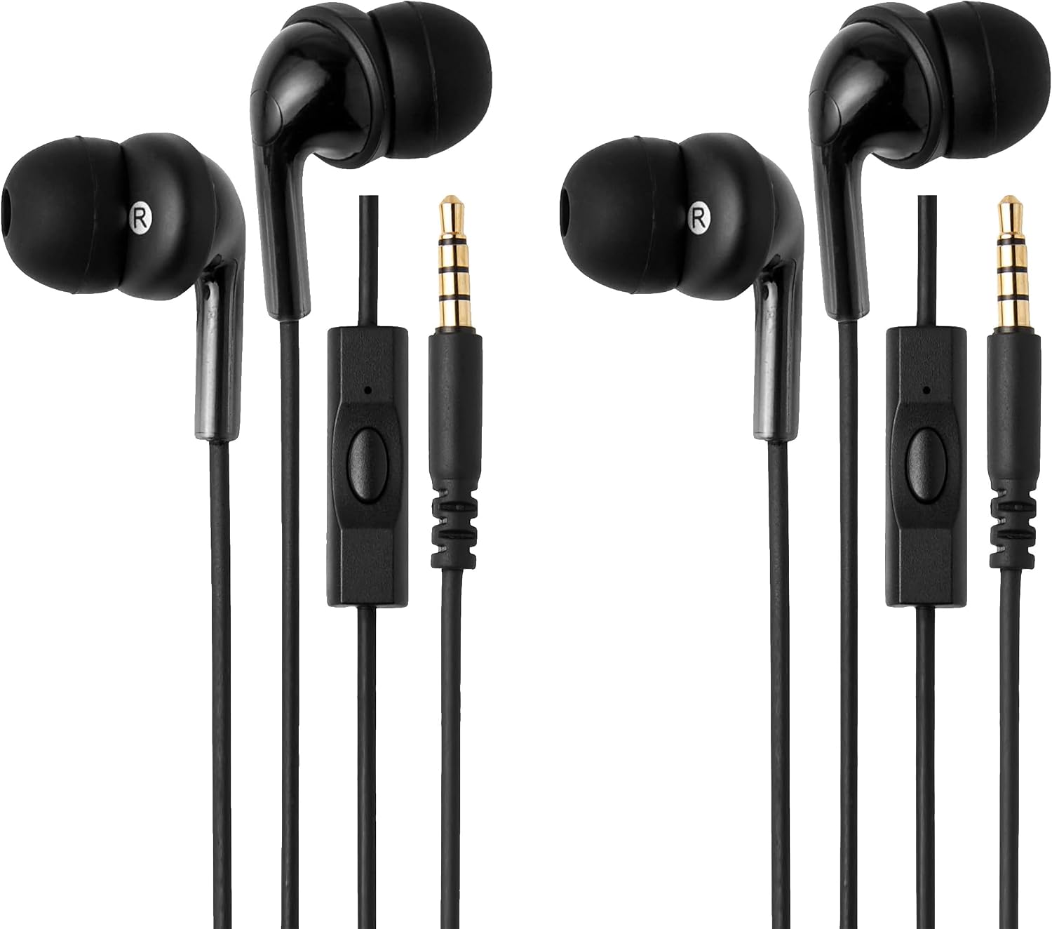 Detalle de Amazonベーシック AMZ-E8017A-2 マイク付き有線イヤホン 3.5mm接続・2組セット