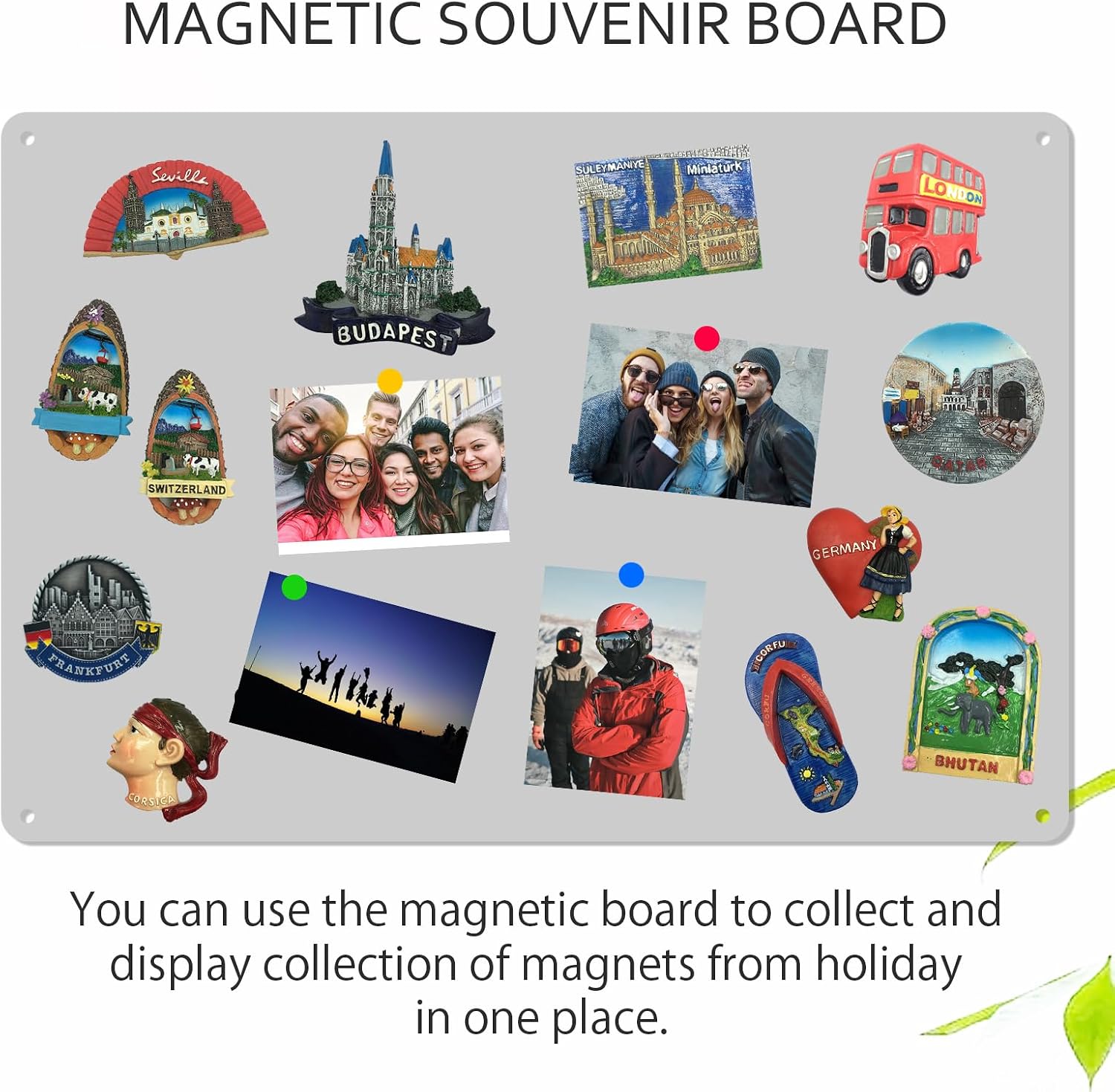 Thumbnail 5 de ALANGDUO Magnettafel-Set aus Edelstahl 42 × 30 cm, 2 Stück – Wandtafel grau