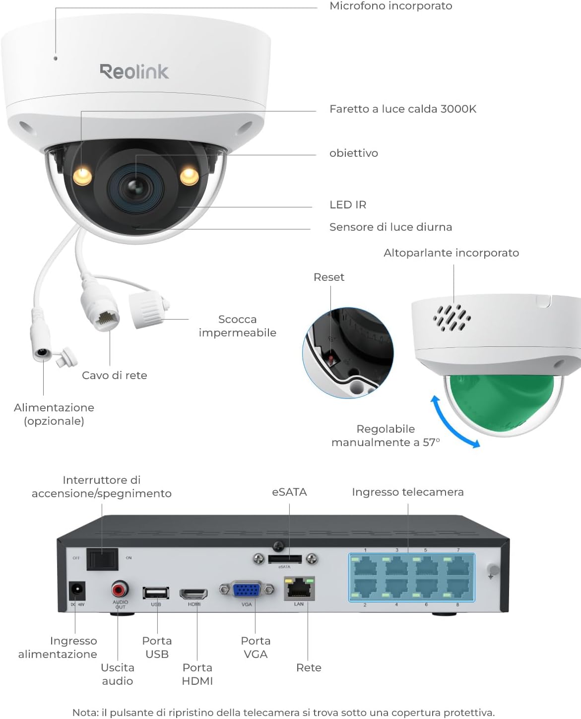 Thumbnail 5 de Reolink RLK8-1200V4 Kit Caméra Surveillance Extérieure PoE 12MP, Grand Angle 145°, IK10, NVR 8CH 2To, Vision Nocturne Couleur