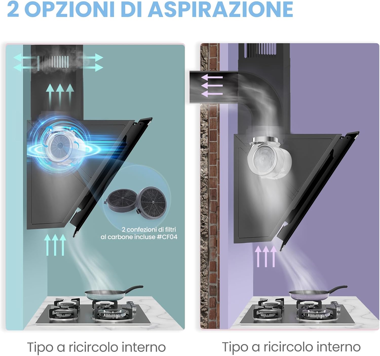 Thumbnail 2 de COMFEE' Cappa ANGJ64B-60-PRO: Cappa aspirante da 60 cm con aspirazione forte, LED e installazione versatile