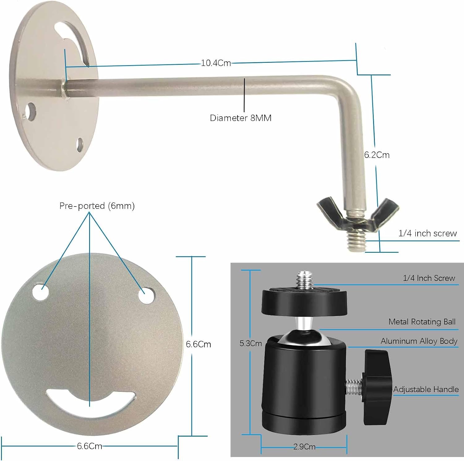Thumbnail 5 de Kamera Outdoor Wandhalterung 1 Stück Schwarz