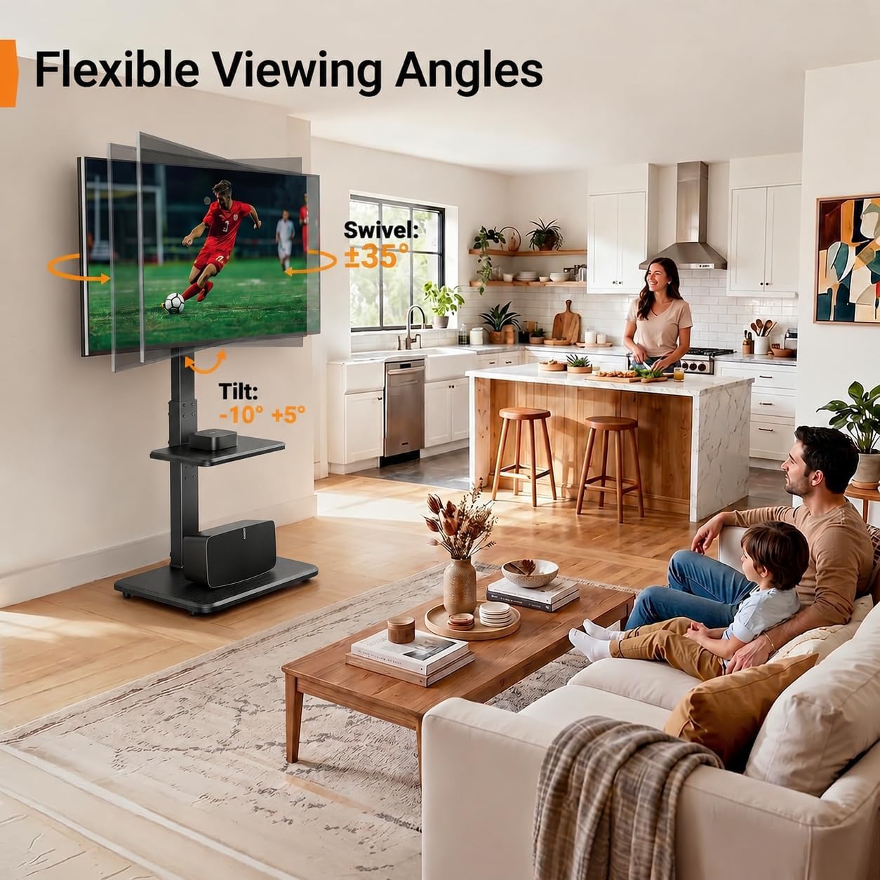Detalle 2 de Perlegear PGFS06 Floor TV Stand 32-75 inch