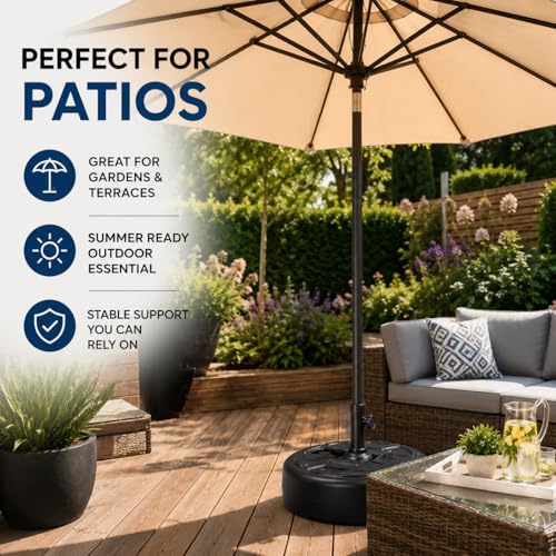 Thumbnail 6 de SHATCHI 13 Litre Fillable Parasol Base Stand for 35-48 mm Garden Umbrella Poles