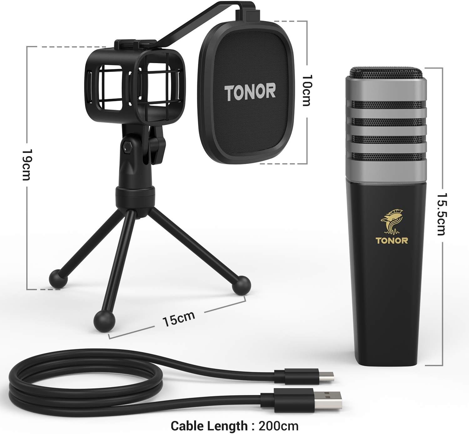 Thumbnail 5 de TONOR TC30 USB Microphone – Cardioid Condenser Mic for Gaming, Podcasting & Conferencing