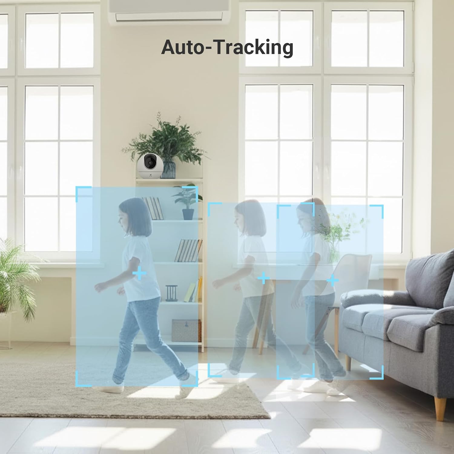 Thumbnail 5 de EZVIZ 2K Indoor WiFi Camera (C6c) with 512GB Support, Starlight Colour Night Vision, 360° Coverage, Auto Tracking and Google Control