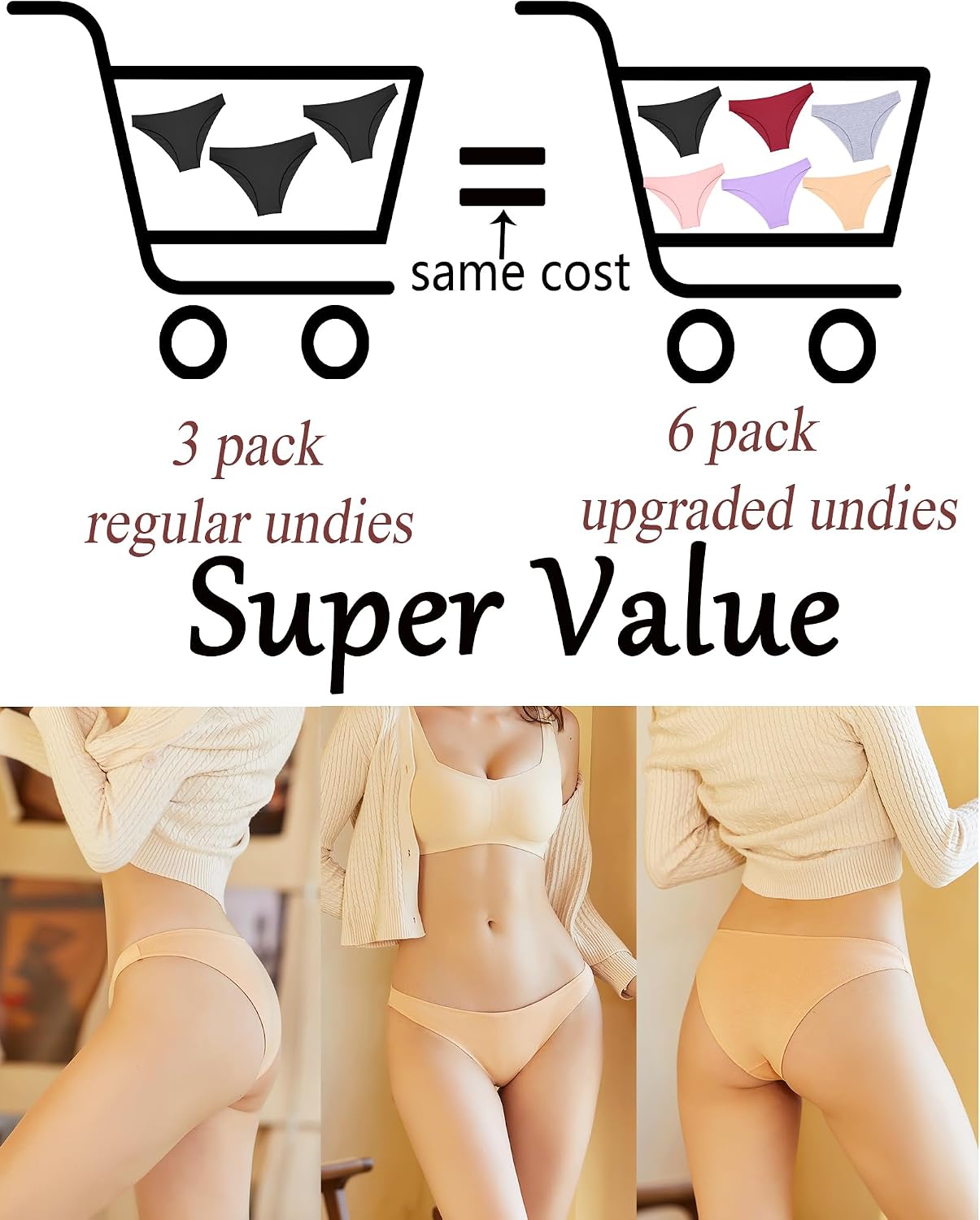 Thumbnail 4 de FINETOO 6-Pack Cotton Bikini Underwear