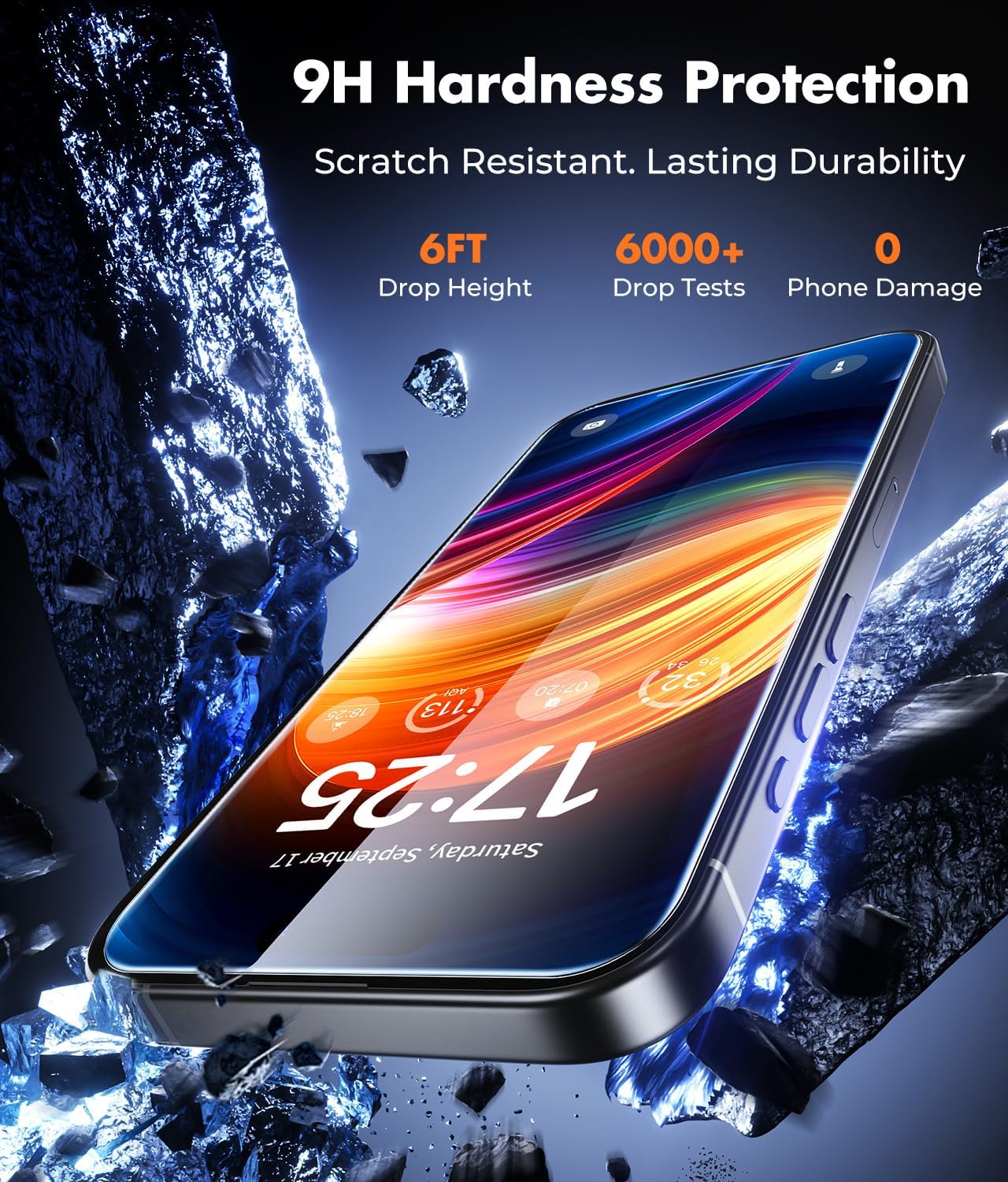 Thumbnail 1 de UNBREAKcable 2-Pack Screen Protectors for iPhone 15/16 — 9H+ Tempered Glass with Easy Install Frame
