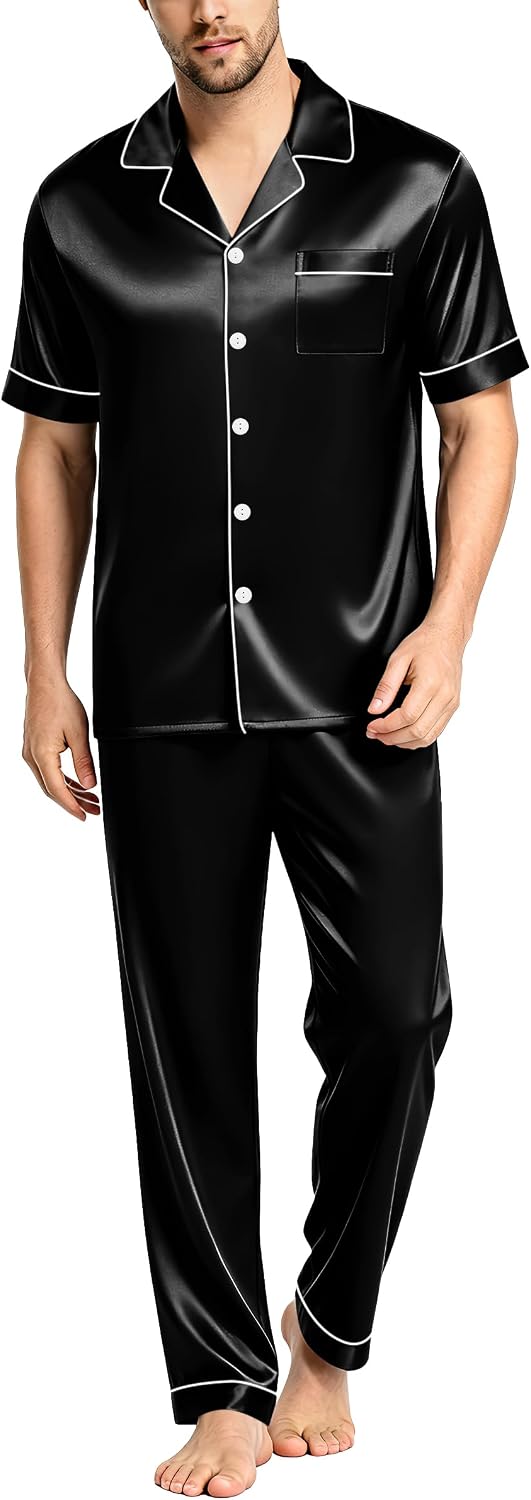 Detalle de SWOMOG Satin Pajama Set 2-Piece