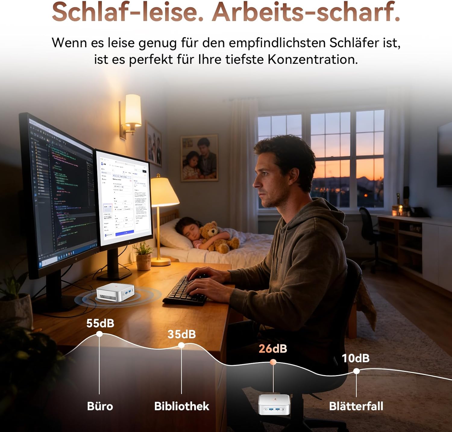 Thumbnail 4 de Huidun H80 Mini PC mit AMD Ryzen 5, 16 GB RAM, 512 GB SSD und 4K@60Hz – für Büro, Schule & Heimkino