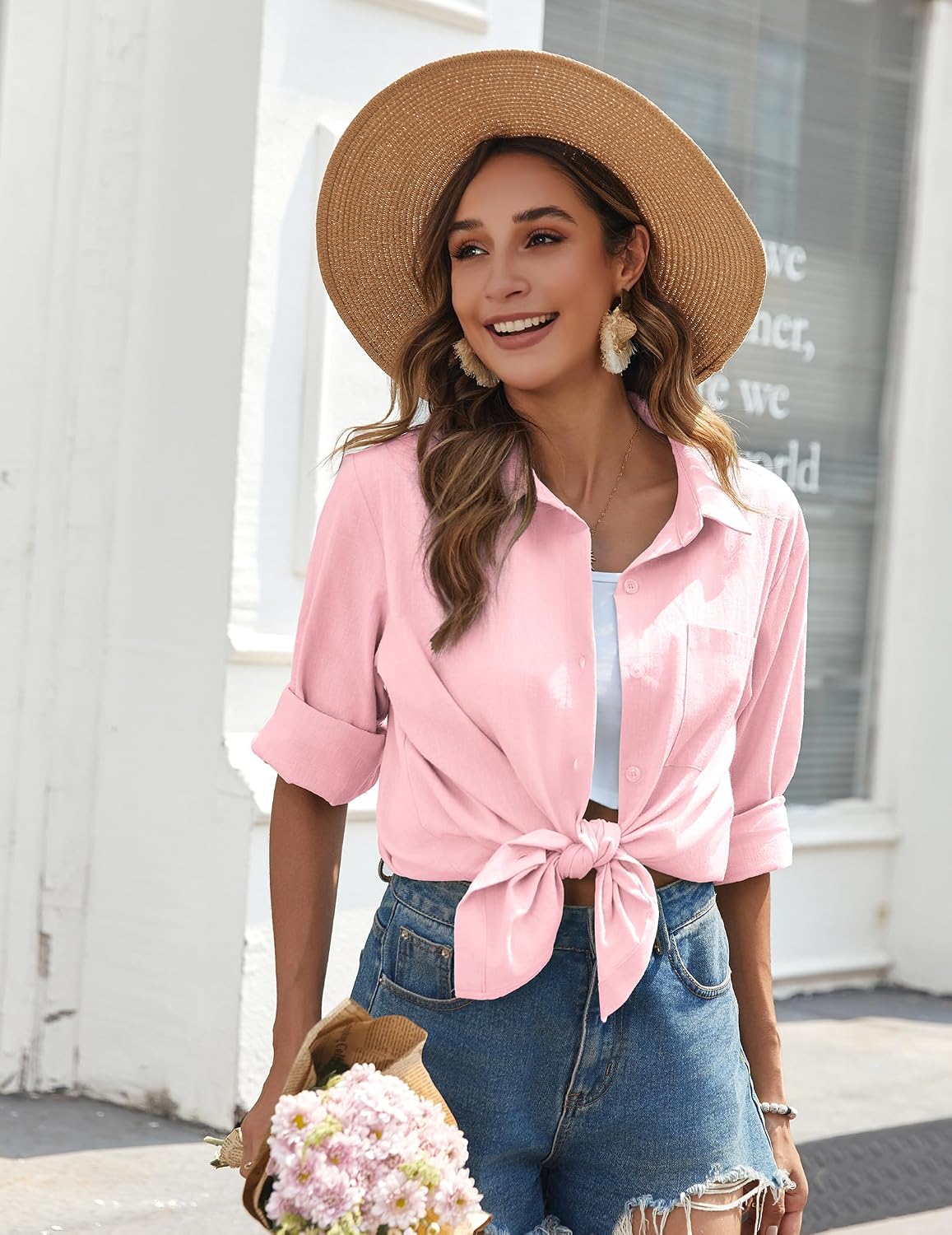 Thumbnail 6 de Zeagoo Women's Button-Down Shirt in Cotton Gauze
