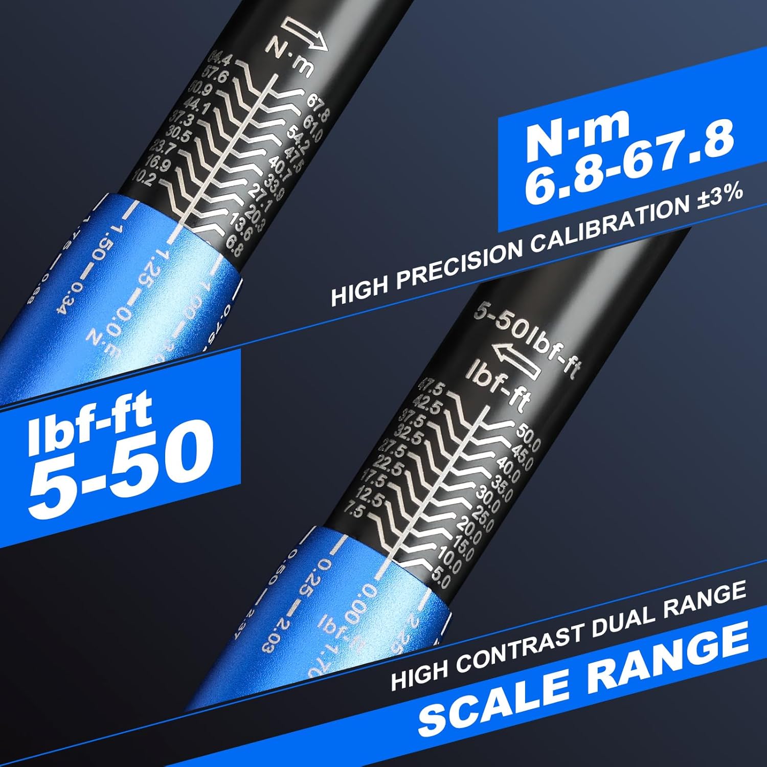 Thumbnail 3 de INGJER Upgrade 3/8" Drive Click Torque Wrench (5-50 Ft-Lb) – Dual-Direction, 72-Tooth, Chrome Vanadium